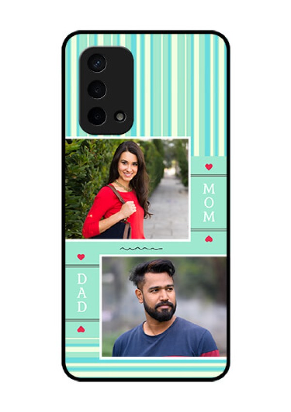 Oppo A74 5G Custom Glass Phone Case - Mom & Dad Pic Design