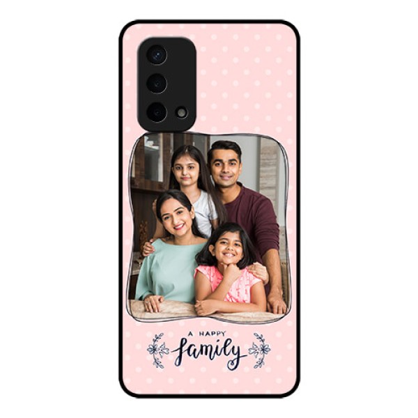 Oppo A74 5G Custom Glass Phone Case - Family with Dots Design