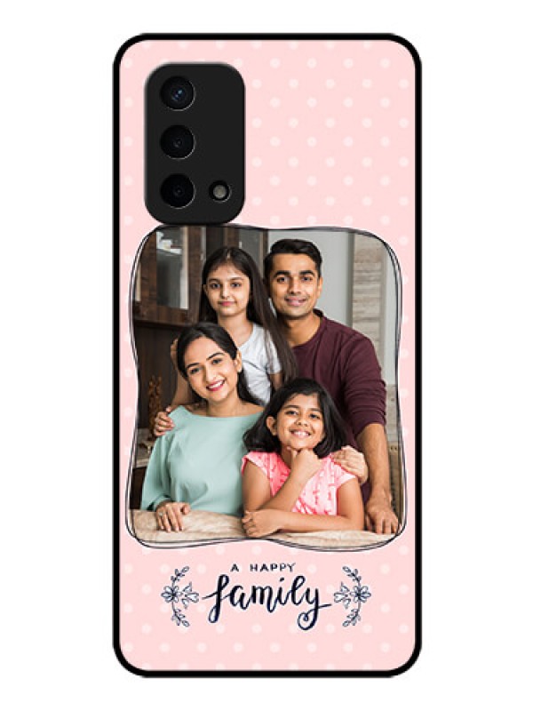 Custom Oppo A74 5G Custom Glass Phone Case - Family with Dots Design