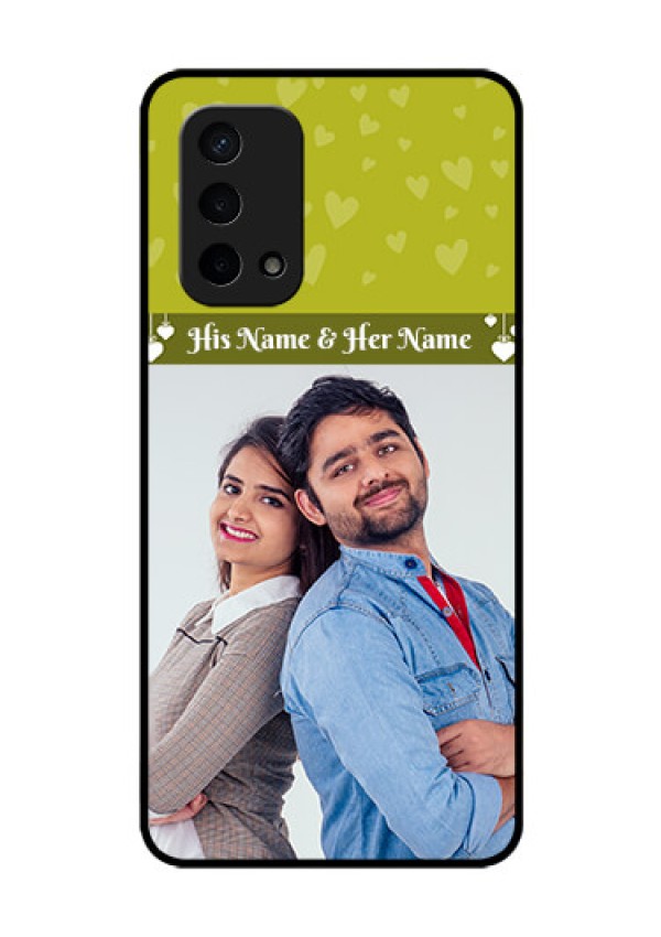 Oppo A74 5G Custom Glass Phone Case - You & Me Heart Design