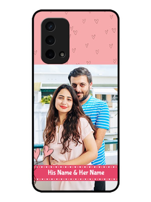 Custom Oppo A74 5G Personalized Glass Phone Case - Love Design Peach Color