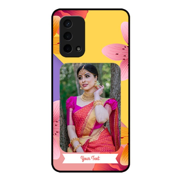 Oppo A74 5G Custom Glass Mobile Case - 3 Image With Vintage Floral Design Oppo A74 5G Custom Glass Mobile Case - 3 Image With Vintage Floral Design