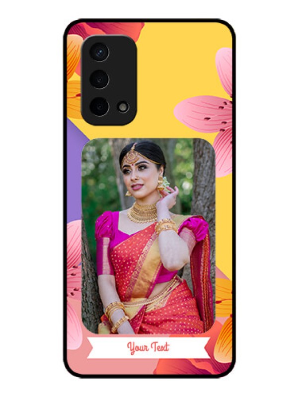 Custom Oppo A74 5G Custom Glass Mobile Case - 3 Image With Vintage Floral Design