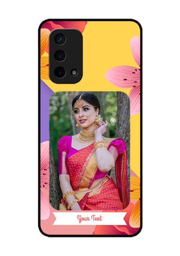 Oppo A74 5G Custom Glass Mobile Case - 3 Image With Vintage Floral Design