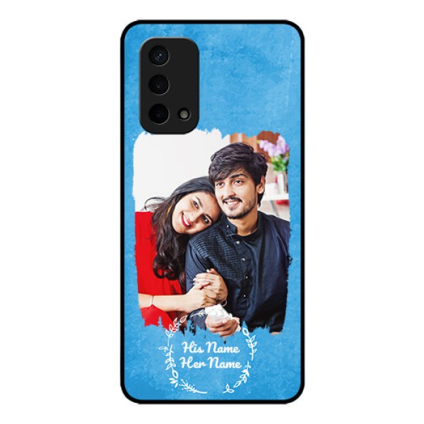 Oppo A74 5G Custom Glass Phone Case - Blue Color Vintage Design Oppo A74 5G Custom Glass Phone Case - Blue Color Vintage Design