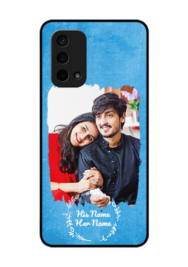 Oppo A74 5G Custom Glass Phone Case - Blue Color Vintage Design
