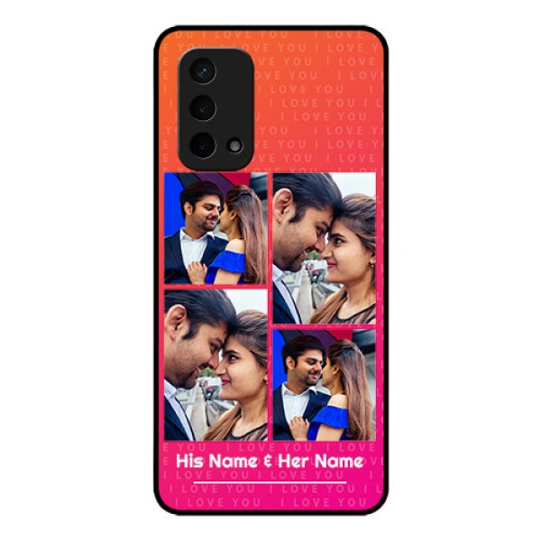 Oppo A74 5G Custom Glass Phone Case - I Love You Pink Design