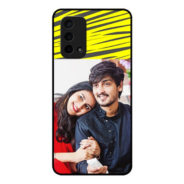 Oppo A74 5G Photo Printing on Glass Case - Yellow Abstract Design Oppo A74 5G Photo Printing on Glass Case - Yellow Abstract Design