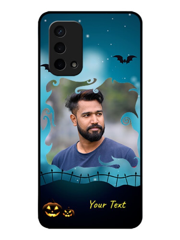 Custom Oppo A74 5G Custom Glass Phone Case - Halloween frame design