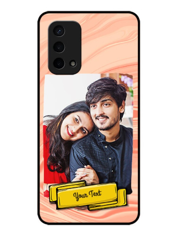 Custom Oppo A74 5G Personalized Glass Phone Case - Marble Texture Design