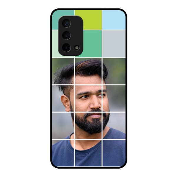 Oppo A74 5G Photo Printing on Glass Case - with white box pattern