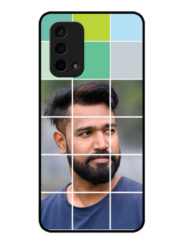 Custom Oppo A74 5G Photo Printing on Glass Case - with white box pattern