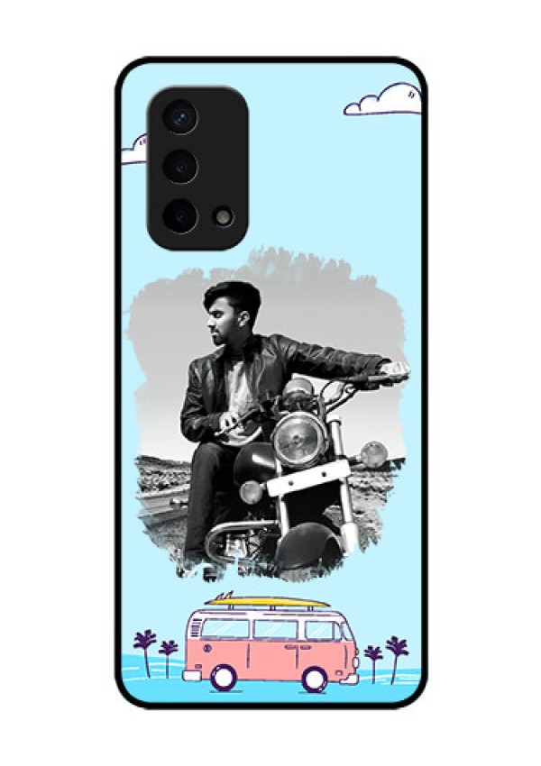 Oppo A74 5G Photo Printing on Glass Case - Travel & Adventure Design