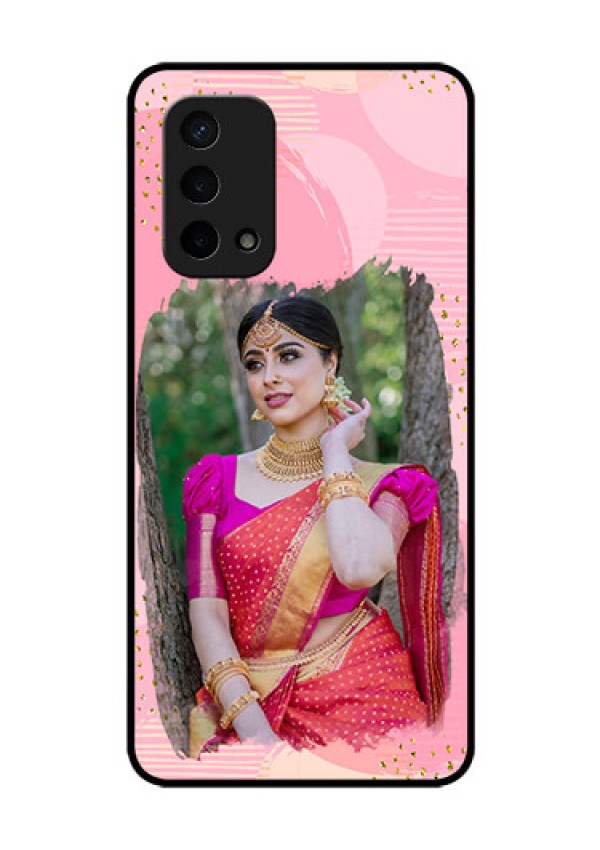 Oppo A74 5G Personalized Glass Phone Case - Gold Glitter Splash Design