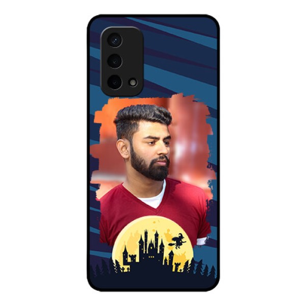 Oppo A74 5G Photo Printing on Glass Case - Halloween Witch Design