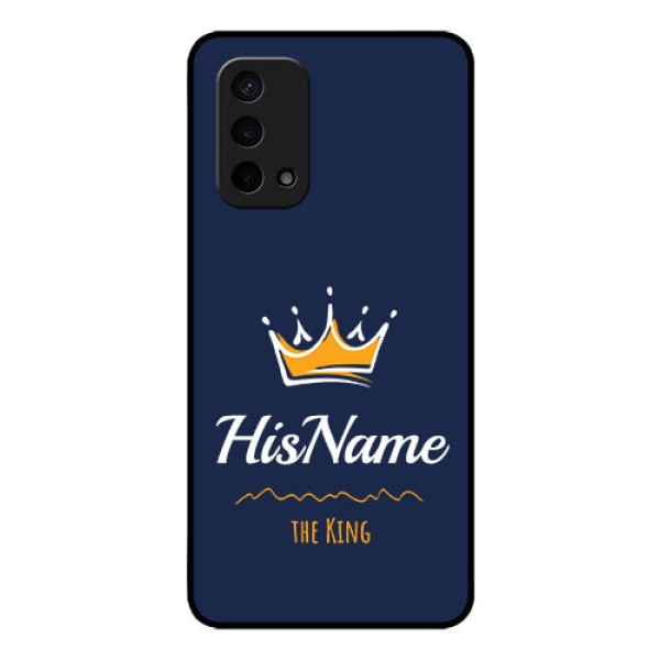 Oppo A74 5G Glass Phone Case King with Name