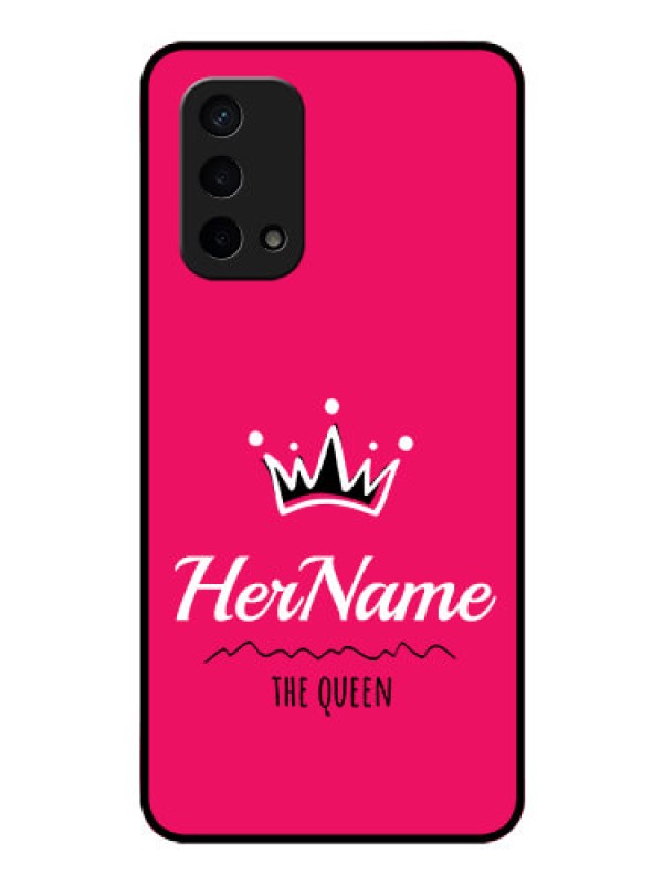 Custom Oppo A74 5G Glass Phone Case Queen with Name
