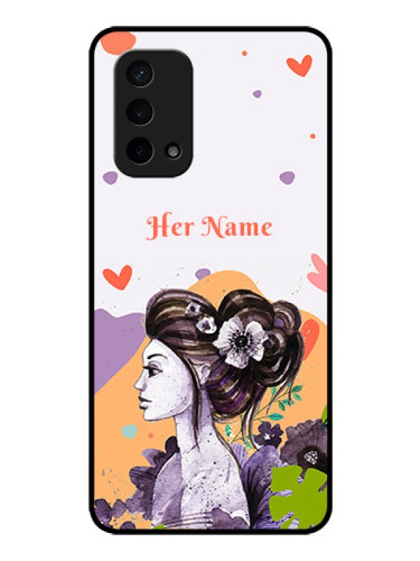 Custom Oppo A74 5G Personalized Glass Phone Case - Woman And Nature Design