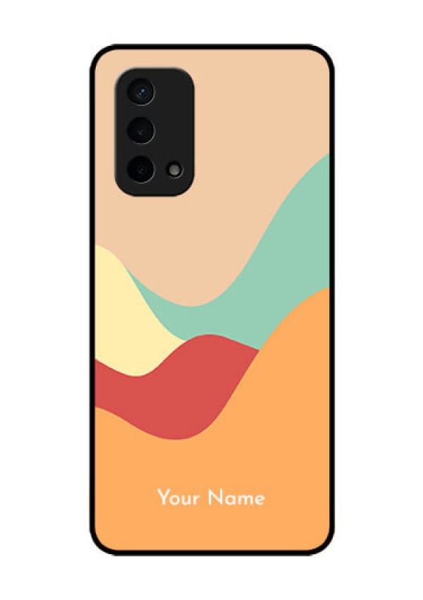 Oppo A74 5G Personalized Glass Phone Case - Ocean Waves Multi-colour Design