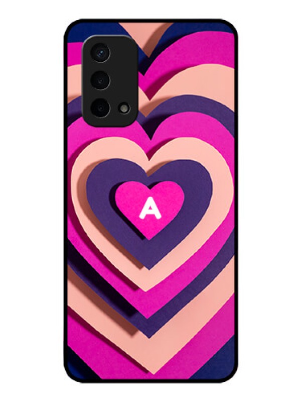 Custom Oppo A74 5G Custom Glass Mobile Case - Cute Heart Pattern Design
