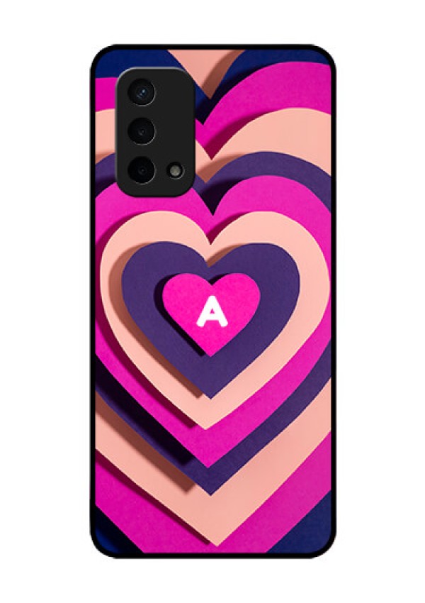 Oppo A74 5G Custom Glass Mobile Case - Cute Heart Pattern Design