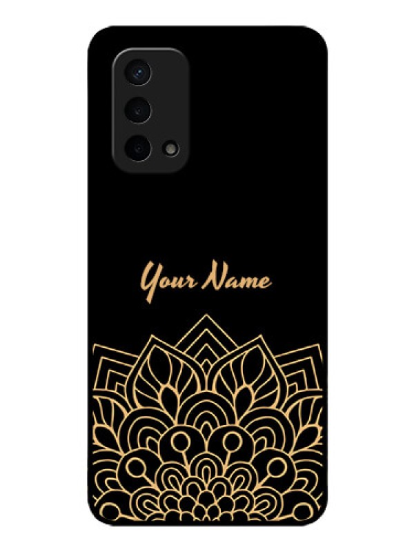 Custom Oppo A74 5G Custom Glass Phone Case - Golden mandala Design