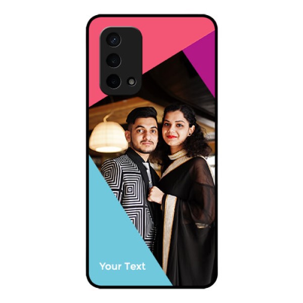 Oppo A74 5G Custom Glass Mobile Case - Stacked Triple colour Design