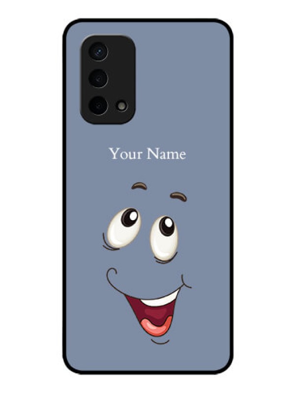 Custom Oppo A74 5G Photo Printing on Glass Case - Laughing Cartoon Face Design