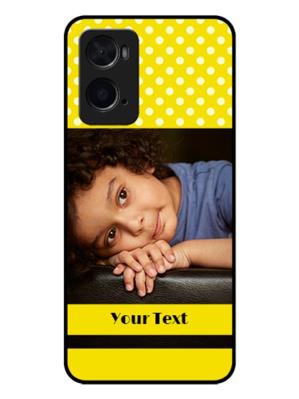 Custom Oppo A76 Custom Glass Phone Case - Bright Yellow Case Design