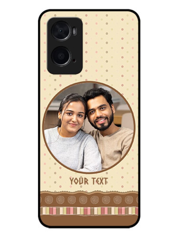 Custom Oppo A76 Custom Glass Mobile Case - Brown Dotted Mobile Case Design