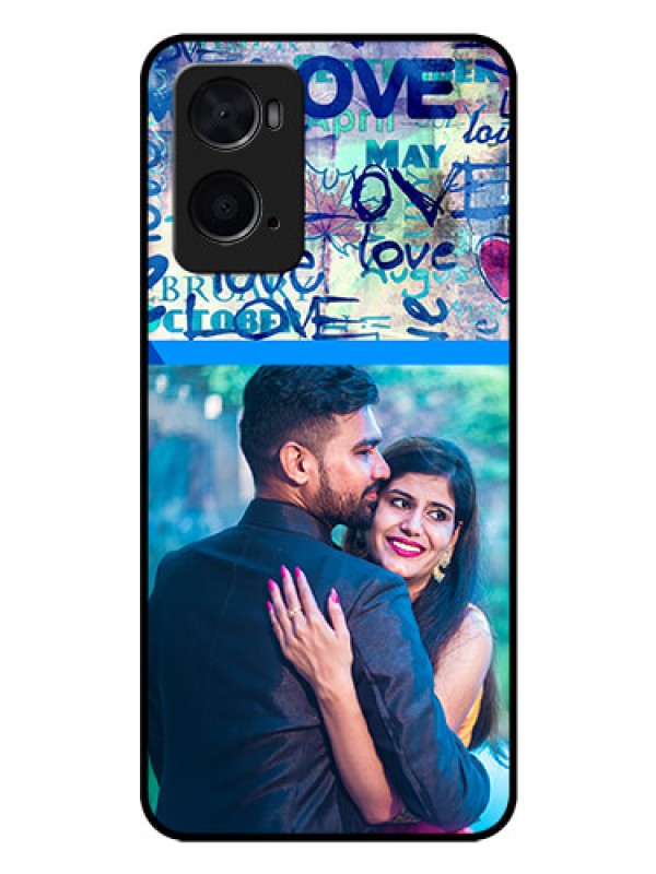 Custom Oppo A76 Custom Glass Mobile Case - Colorful Love Design
