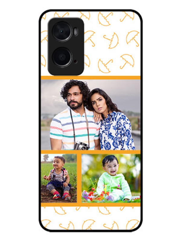Custom Oppo A76 Custom Glass Mobile Case - Yellow Pattern Design