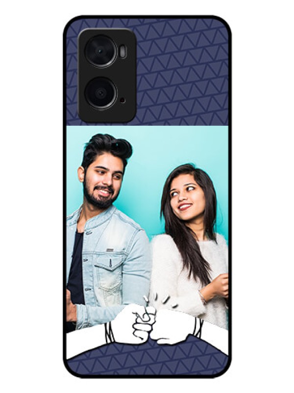 Custom Oppo A76 Photo Printing on Glass Case - with Best Friends Design