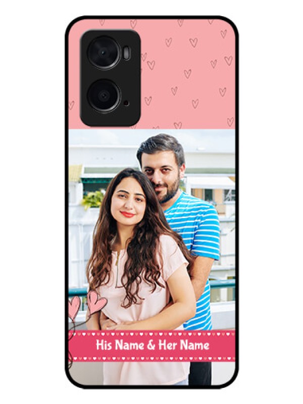 Custom Oppo A76 Personalized Glass Phone Case - Love Design Peach Color