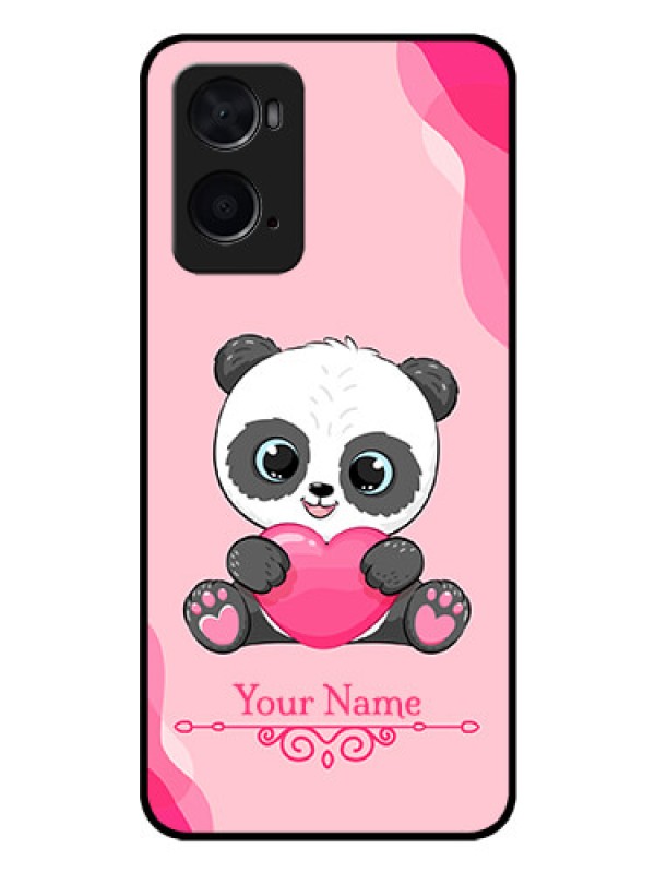 Custom Oppo A76 Custom Glass Mobile Case - Cute Panda Design