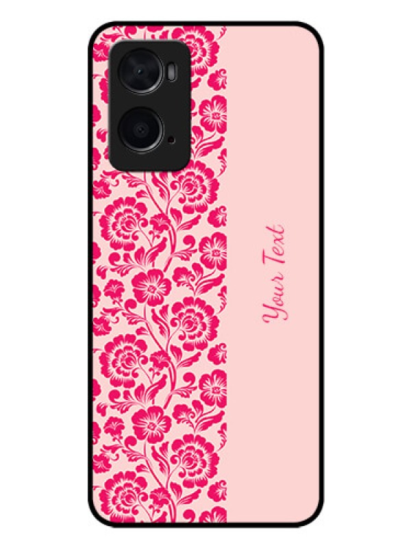 Custom Oppo A76 Custom Glass Phone Case - Attractive Floral Pattern Design