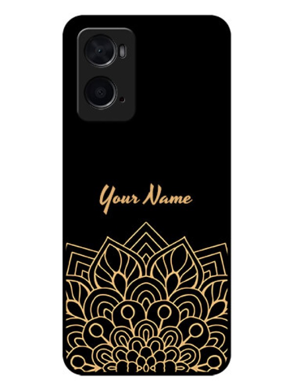 Custom Oppo A76 Custom Glass Phone Case - Golden mandala Design