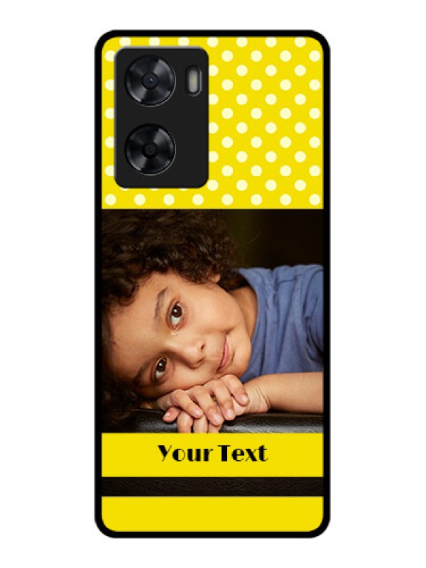 Custom Oppo A77 4G Custom Glass Phone Case - Bright Yellow Case Design