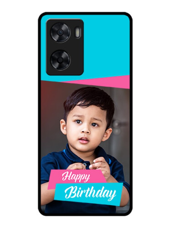 Custom Oppo A77 4G Personalized Glass Phone Case - Image Holder with 2 Color Design