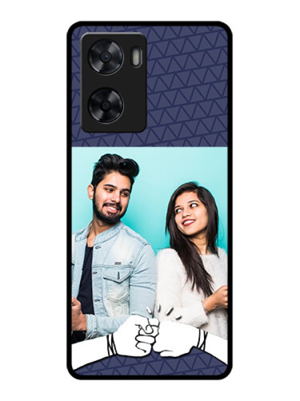 Custom Oppo A77 4G Photo Printing on Glass Case - with Best Friends Design