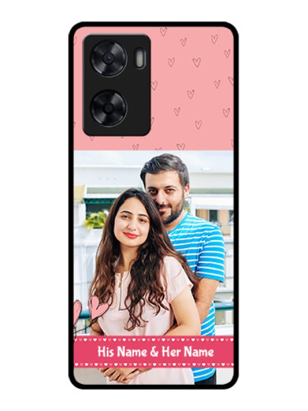 Custom Oppo A77 4G Personalized Glass Phone Case - Love Design Peach Color