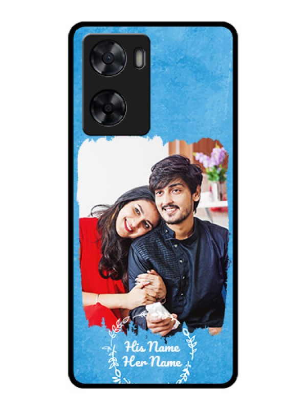 Custom Oppo A77 4G Custom Glass Phone Case - Blue Color Vintage Design