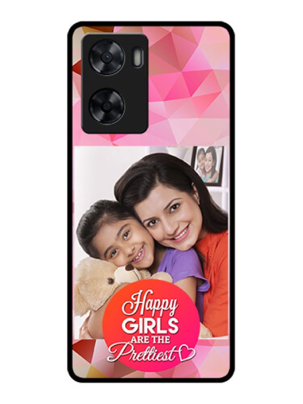 Custom Oppo A77 4G Photo Printing on Glass Case - Abstract Triangle Design