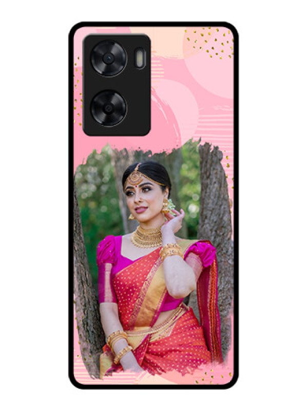 Custom Oppo A77 4G Personalized Glass Phone Case - Gold Glitter Splash Design