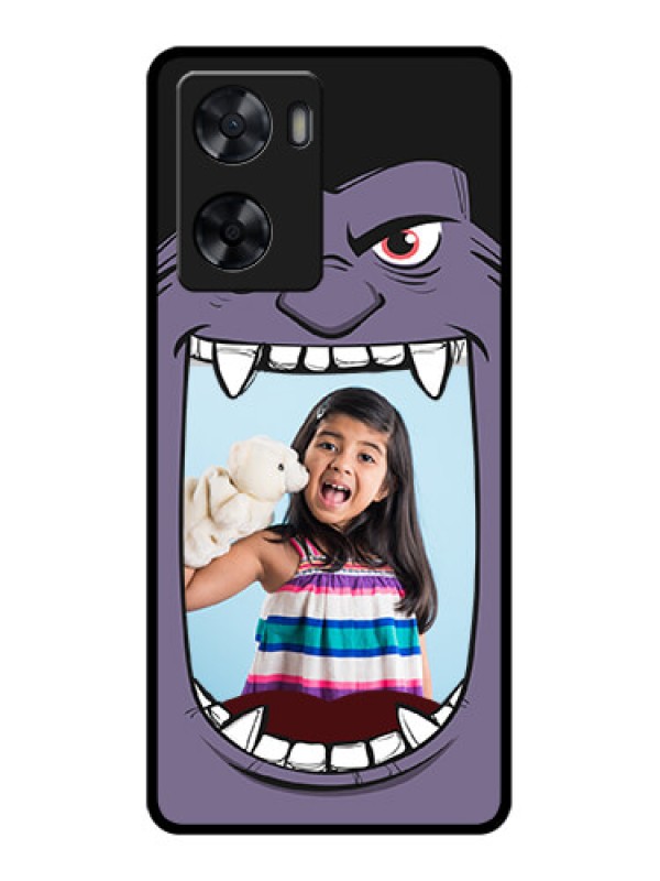 Custom Oppo A77 4G Custom Glass Phone Case - Angry Monster Design