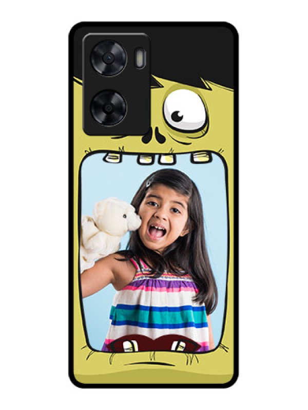 Custom Oppo A77 4G Personalized Glass Phone Case - Cartoon monster back case Design