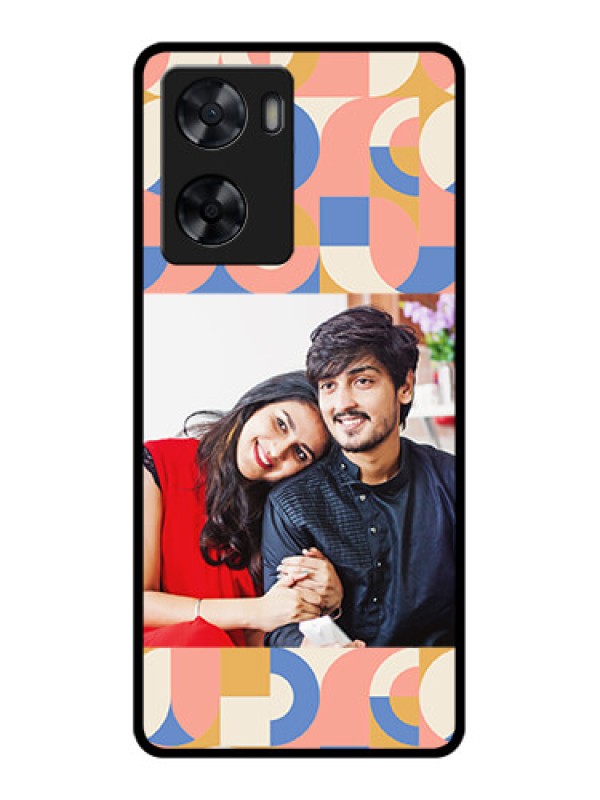 Custom Oppo A77 4G Photo Printing on Glass Case - Semi-circle Maze Pattern Design