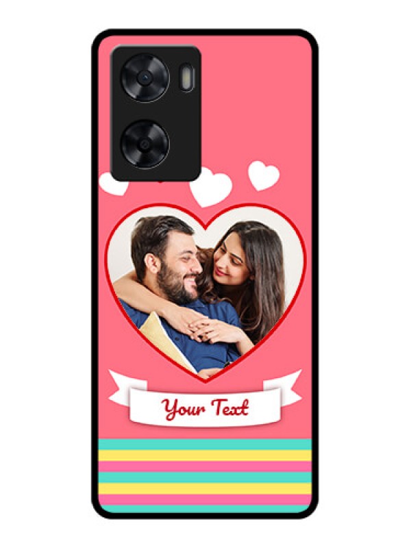 Custom Oppo A77s Photo Printing on Glass Case - Love Doodle Design