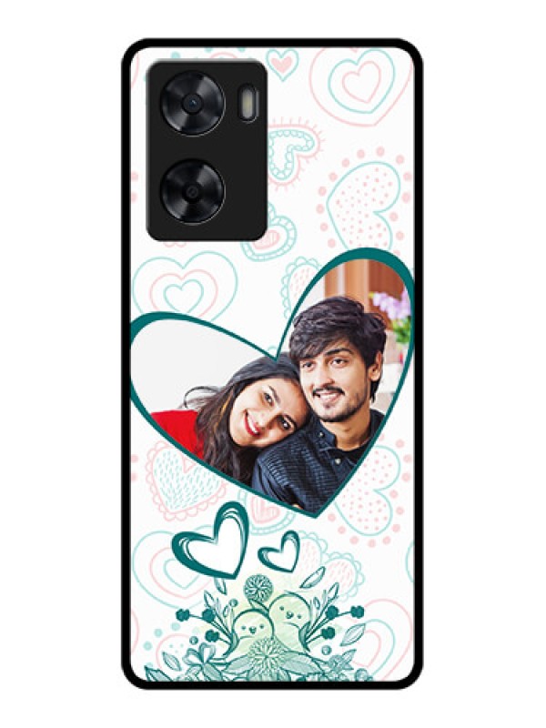 Custom Oppo A77s Photo Printing on Glass Case - Premium Couple Design