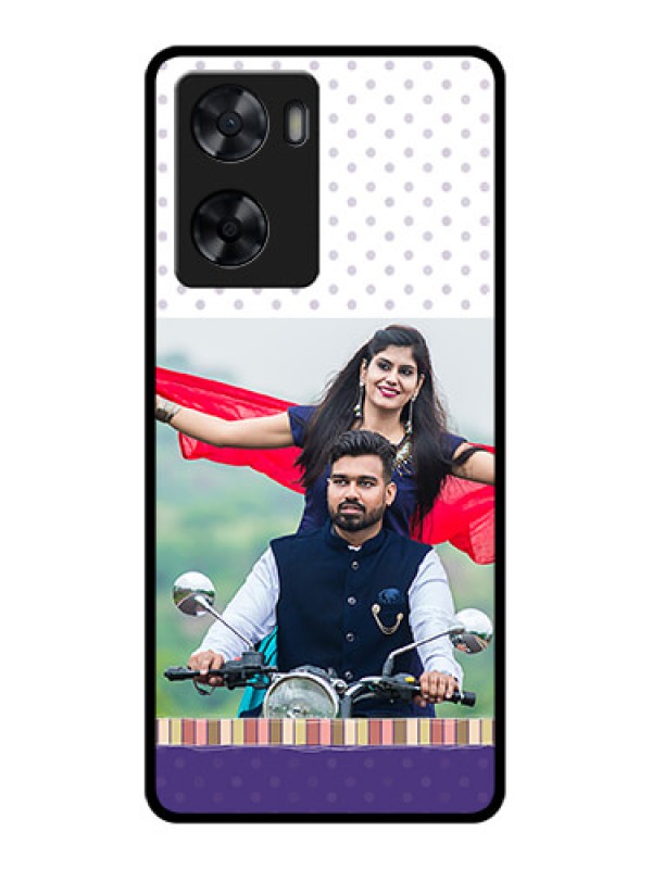 Custom Oppo A77s Photo Printing on Glass Case - Cute Family Design